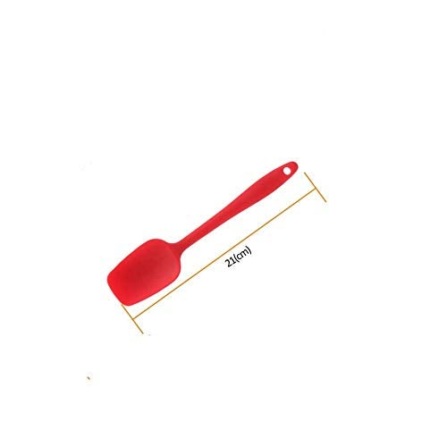 we3 Multi Purpose Heat Resistance Silicone Spatula Turner Non-Stick Silicone Kitchen Tools FDA Approved Piece of 2 Red|Spatula Spoon M 20.6cm+Silicone Basting Brush 21cm - Image 2