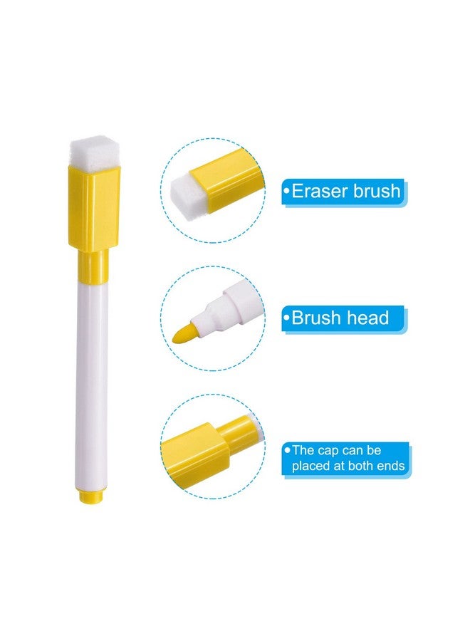 PATIKIL Dry Erase Marker Pens, 30 Pack Yellow Ink Fine Point Low Odor Whiteboard With Eraser Cap For Office Home Classroom, White Pen Rod - Image 4