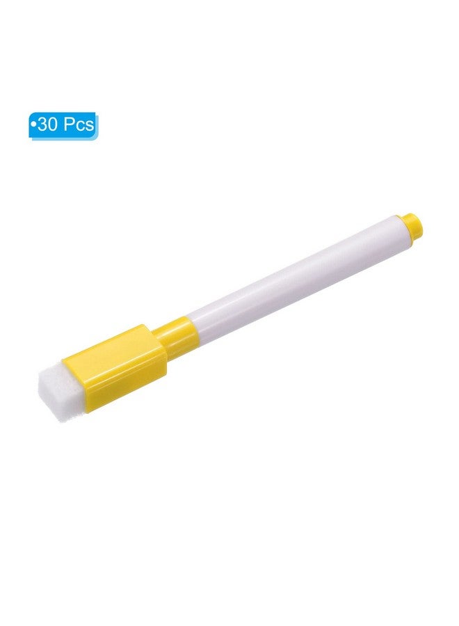 PATIKIL Dry Erase Marker Pens, 30 Pack Yellow Ink Fine Point Low Odor Whiteboard With Eraser Cap For Office Home Classroom, White Pen Rod - Image 3