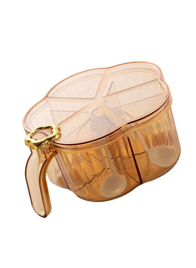 Thoraya Seasoning Box 5 Compartments Transparent Large Capacity Spice Box with Handle Lid for Kitchen  - Image 5