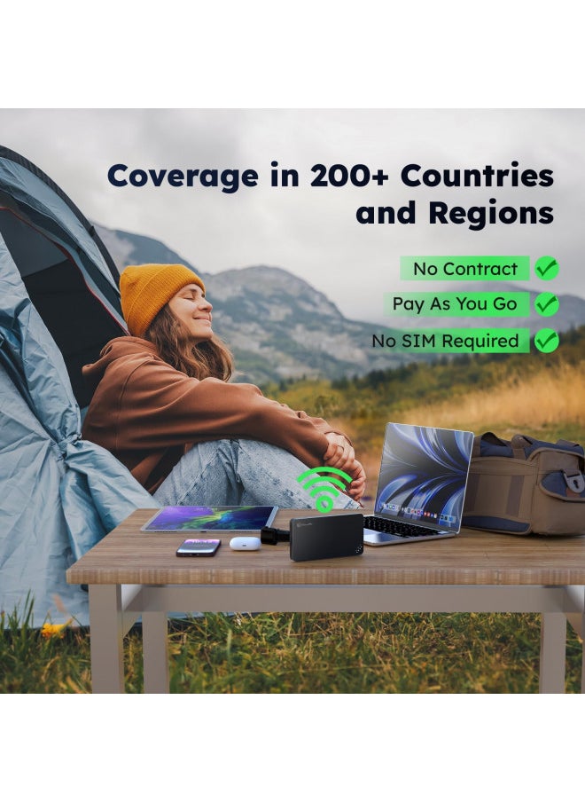 GlocalMe GlocalMe U3 4G LTE Mobile Hotspot Device, Portable WiFi Hotspot for Travel in 200+ Countries, No SIM Card Needed, 10 Connected Devices and Global 1GB Data 30 Days, Pocket WiFi Device (U3 Black)  - Image 1