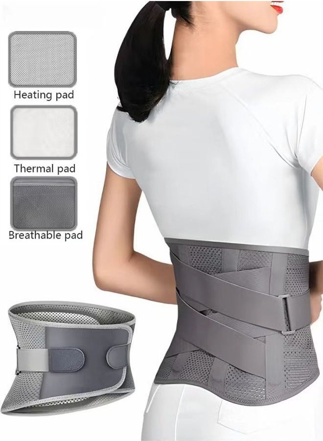 Back Braces for Men and Women, Back Support Belt for Lower Back Pain Relief, Self Heating Waist Protection,Back Braces for Lower Back Pain Relief with 4 Stays,Breathable Back Support Belt with 3 gaskets, - Image 1