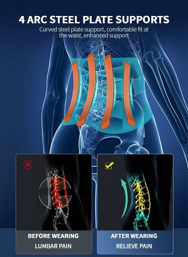 Back Braces for Men and Women, Back Support Belt for Lower Back Pain Relief, Self Heating Waist Protection,Back Braces for Lower Back Pain Relief with 4 Stays,Breathable Back Support Belt with 3 gaskets, - Image 5