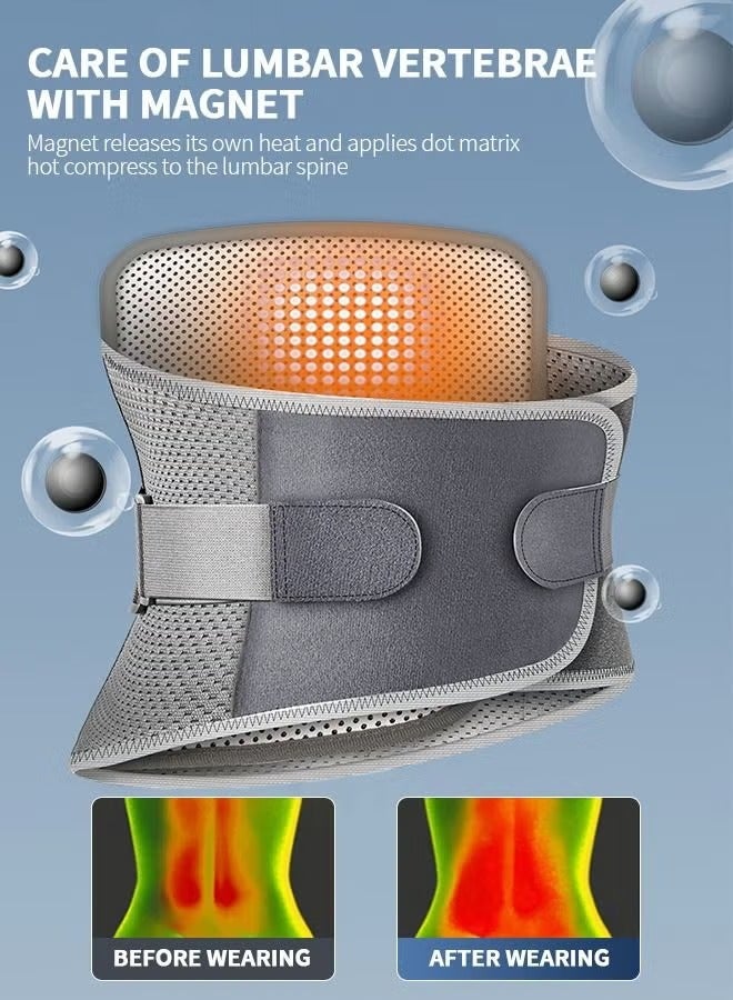 Back Braces for Men and Women, Back Support Belt for Lower Back Pain Relief, Self Heating Waist Protection,Back Braces for Lower Back Pain Relief with 4 Stays,Breathable Back Support Belt with 3 gaskets, - Image 3