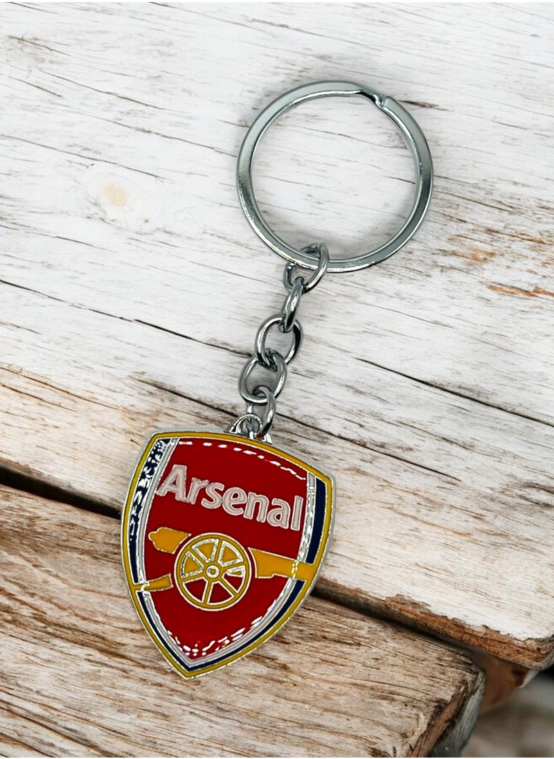 MARIO DRAFTS Football Club Metal Keychain Team Crest Logo Red and Gold  - Image 2