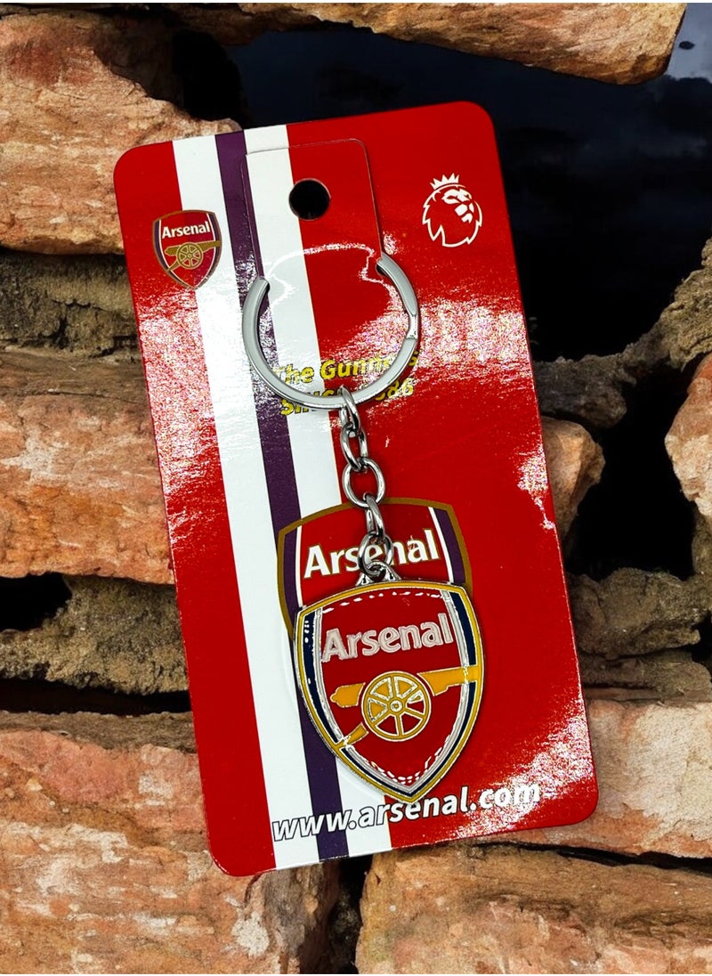 MARIO DRAFTS Football Club Metal Keychain Team Crest Logo Red and Gold  - Image 3