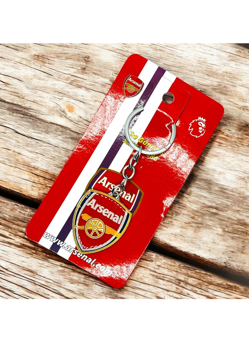 MARIO DRAFTS Football Club Metal Keychain Team Crest Logo Red and Gold  - Image 4