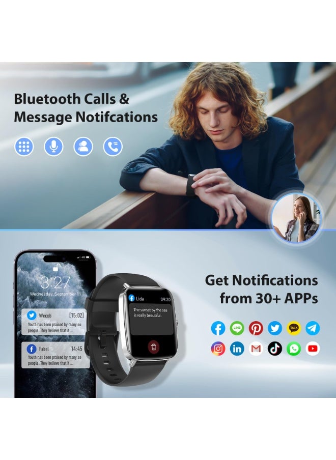 ibsun 1.85" HD Smart watch for Men (Answer/Make Calls), 100+ Sport Fitness Watch with Heart Rate/Sleep/SpO2 Monitor, IP68 Waterproof  - Image 2