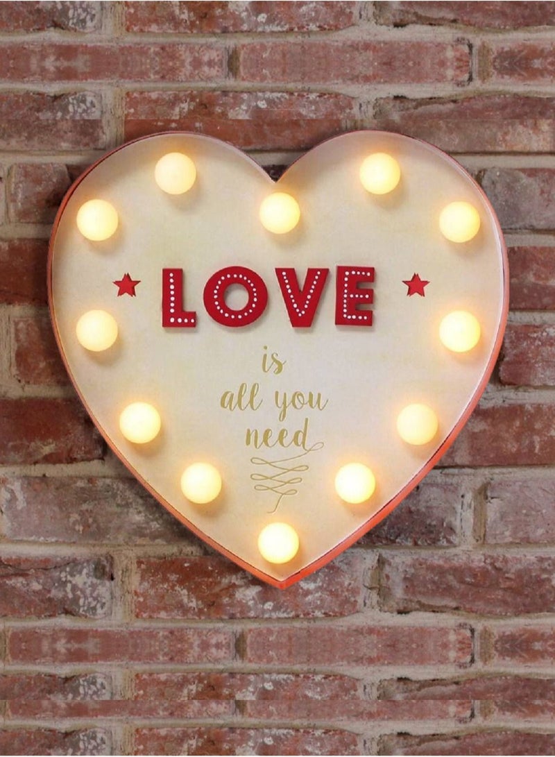 Salla Retro Love Metal Heart with LED Lights 23 cm - Image 3