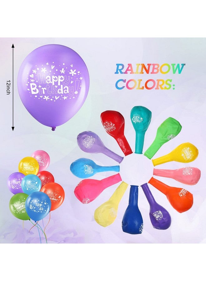 Zomiboo 48 Pcs Happy Birthday Balloons 12 Inch Latex Colorful Printed Balloons for Birthday Party Decoration - Image 3