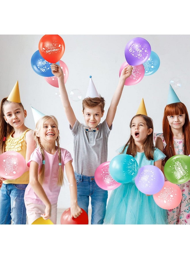 Zomiboo 48 Pcs Happy Birthday Balloons 12 Inch Latex Colorful Printed Balloons for Birthday Party Decoration - Image 5