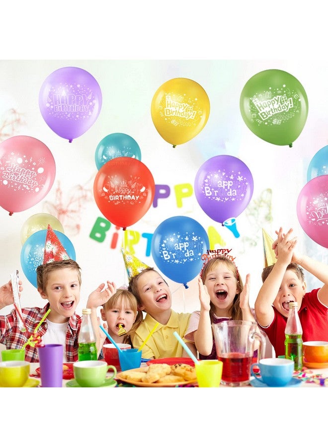 Zomiboo 48 Pcs Happy Birthday Balloons 12 Inch Latex Colorful Printed Balloons for Birthday Party Decoration - Image 4