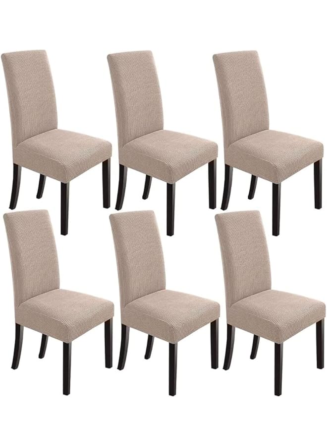 The Bros Dining Room Chair Slipcovers Dining Chair Covers Chair Slipcover Stretch Chair Covers for Dining Room Set of 6,Khaki - Image 1