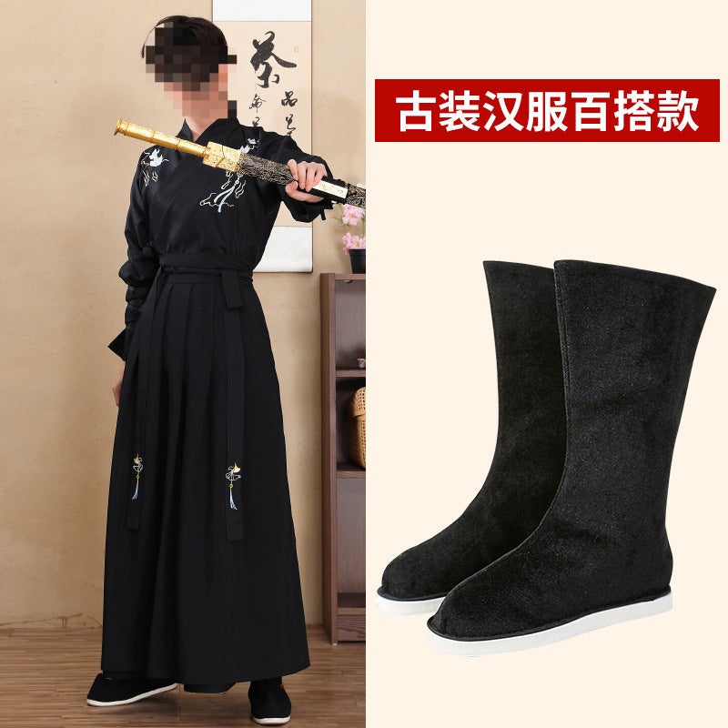 Hanfu Shoes For Men, Ancient Style Shoes, Height-Increasing Boots, Hanfu Boots For Women, Ancient Style Soap Boots, Ancient Style Boots, Chinese Style Boots For Martial Artists - Image 3