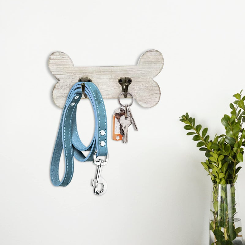 Dwellington Vintage Style Dog Bone Hook Wall Mounted Coat Rack Rustic Wall Hanging Leash Holder - Image 5