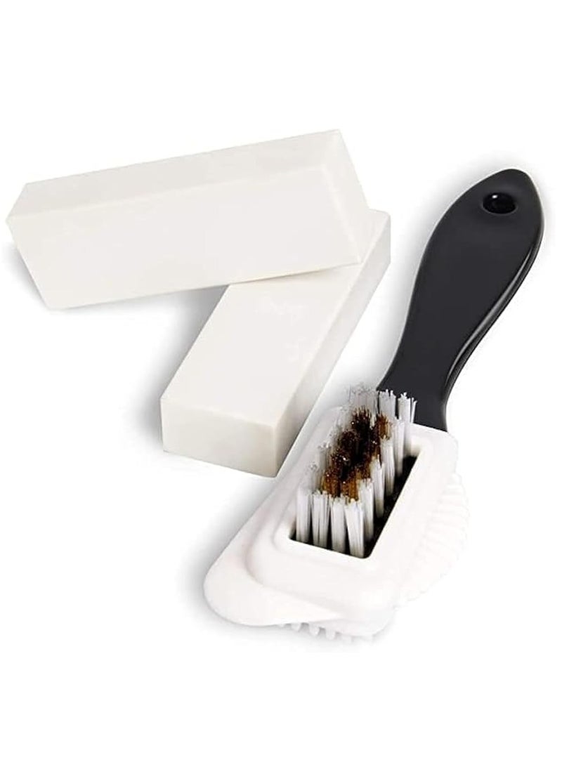 Oasisgalore Shoe Brush Cleaner Kit, 4-Way Brush, 2 Erasers for Shoes, Boots, Leather, Furniture - Image 1