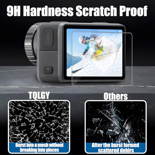 TQLGY 3+3+3 Pack Tempered Glass Screen Protector for DJI OSMO Action 6 Accessories with Camera Lens Protector, Ultra HD, Anti-Scratch, Bubble-Free Installation - Image 3