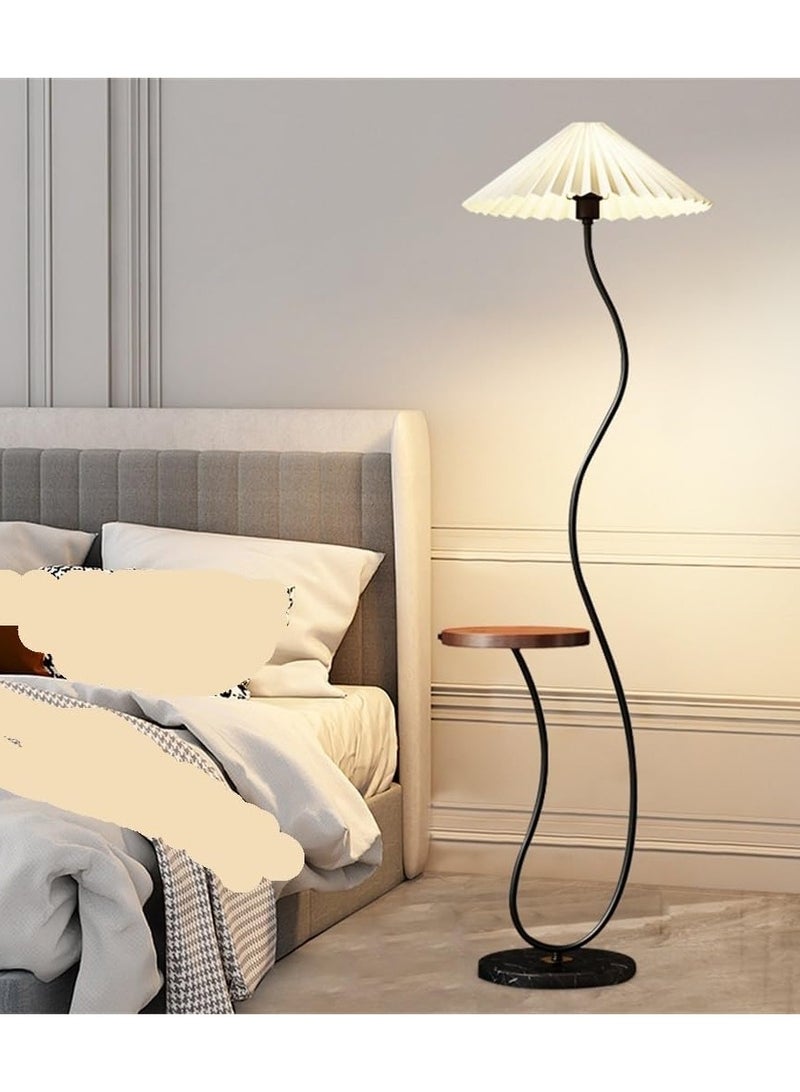 DubaiGallery مصباح أرضي بأجواء نوردية مع طاولة خشبية للتحكم في السطوع، مصابيح أرضية مع طاولة جانبية لغرفة المعيشة وغرفة النوم 26x155 سنتيمتر - Image 4