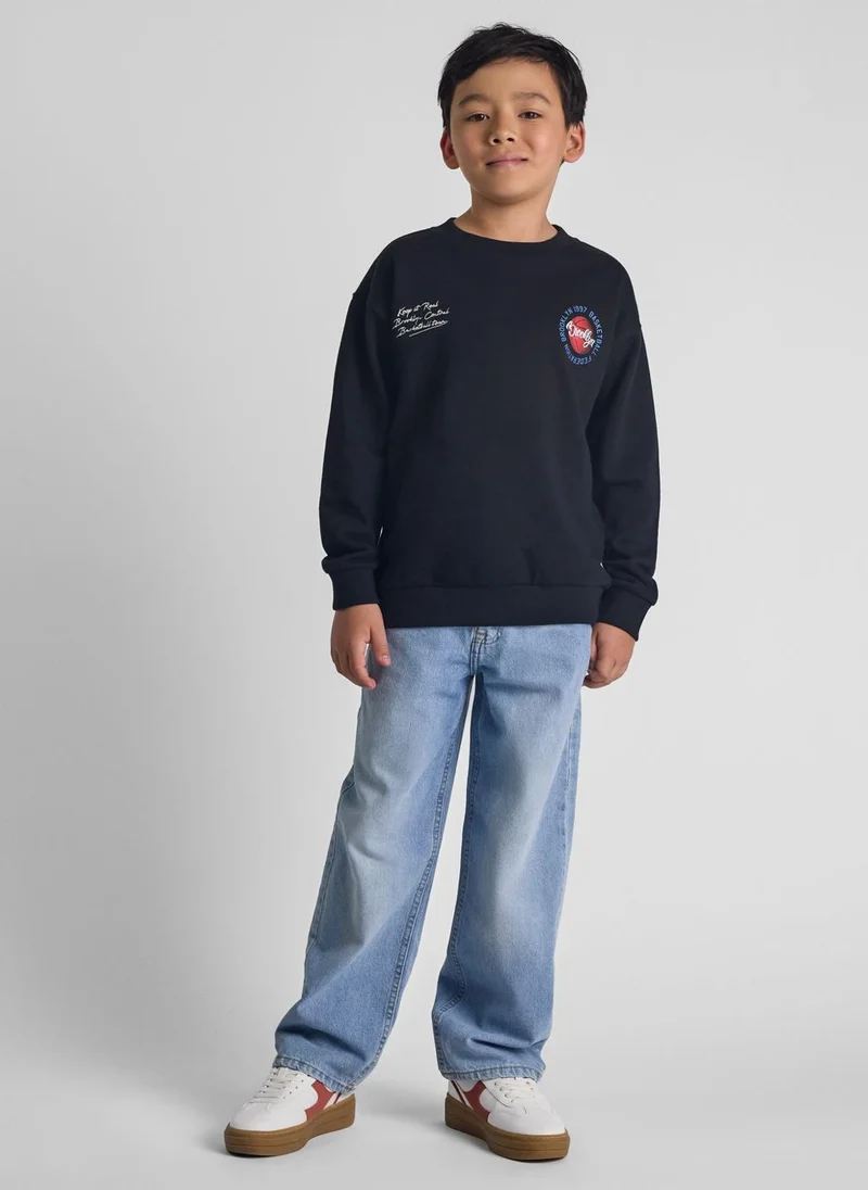 MINOTI Teen Boys Baggy Fit Denim Jeans with Back Waistband Patch