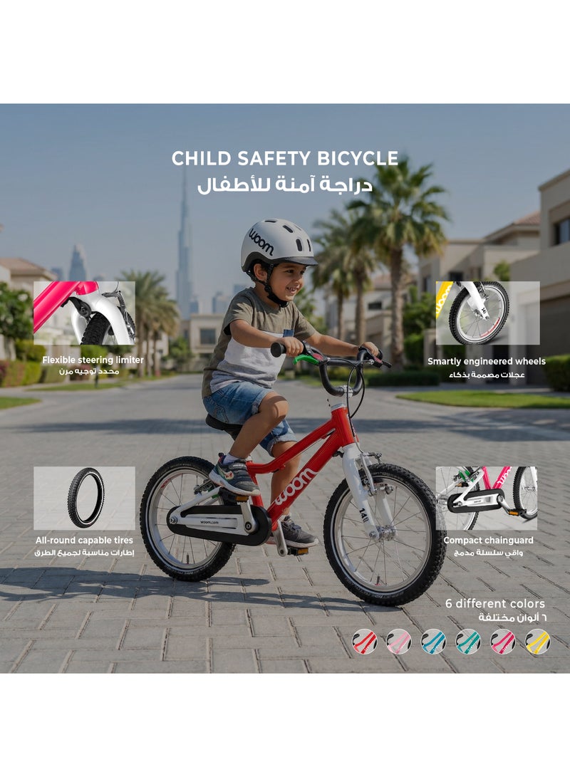 Woom GO 2 Kids Pedal Bike|14-Inch Lightweight Children’s Bicycle for Ages 3-4.5 Years|Balance to Pedal Transition with V-Brakes & Safety Design - Image 4