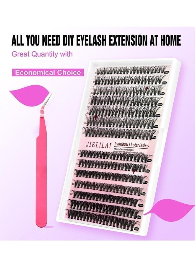 Lash Extension Kit DIY 280pcs Lash Clusters Eyelash Extension Kit, 9-16mm 30D 40D Individual Lashes Kit with Lash Tweezers - Image 5