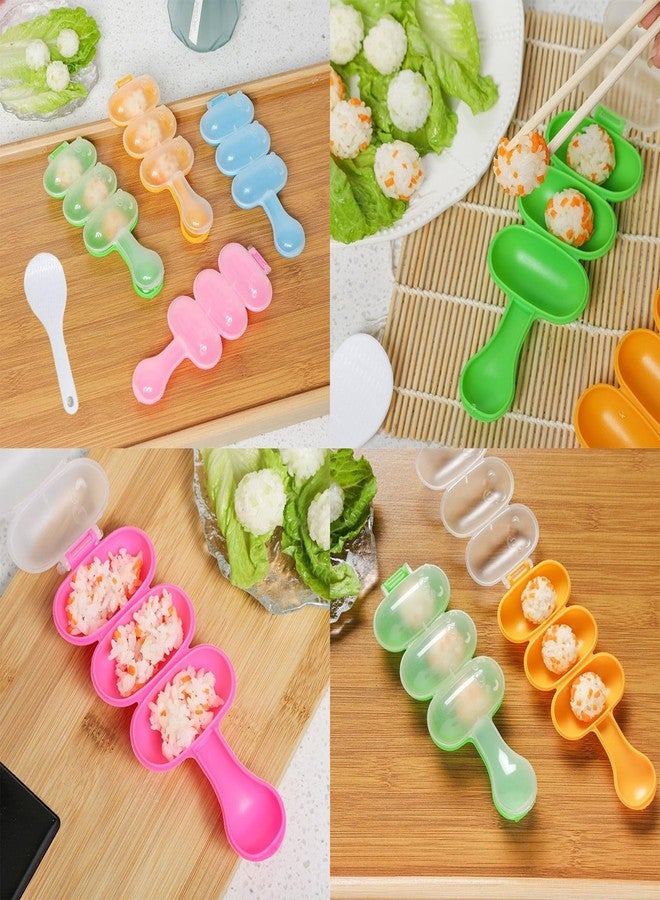hobbyme Rice Ball Shaker, 5 Pcs Ball Shaped Onigiri Molds with Mini Rice scoop, DIY Rice Ball Moulds, Sushi Maker for Kids Lunch Bento Box, Home Kitchen Lunch Gadgets(Pink/Blue/Green/Orange) - Image 3