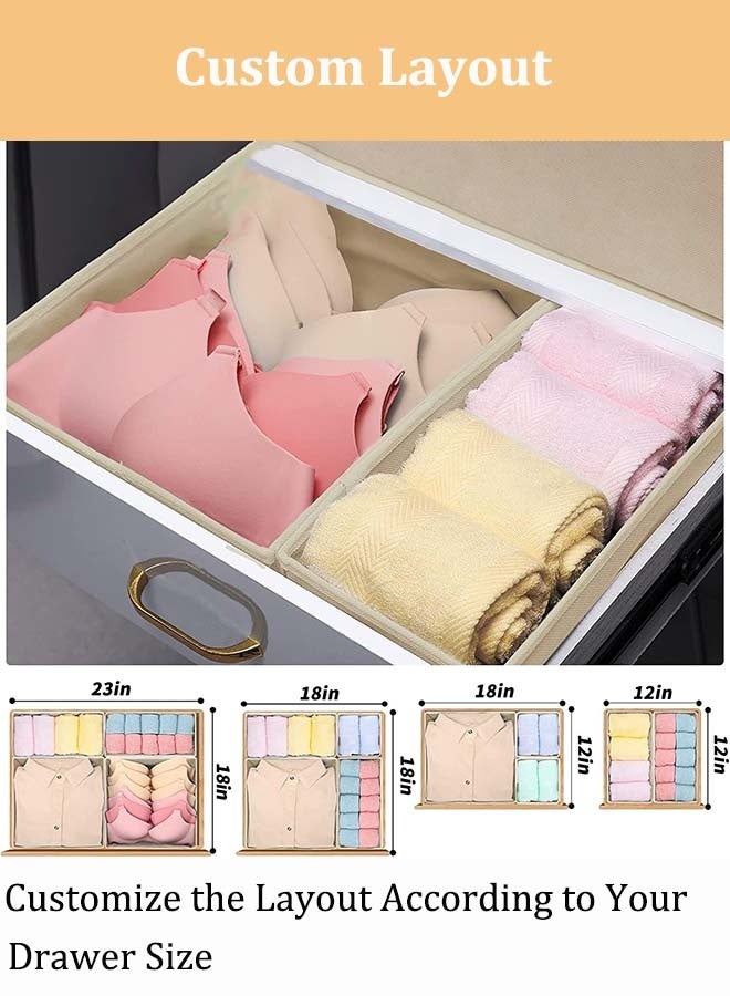 YIM-VIBEHAUS Drawer Organizer, 12 Pack Wardrobe Organiser Clothes Organizer Closet Organizer and Organizer Storage for Clothing, Baby Clothes, Underwear, Socks (Beige) - Image 5