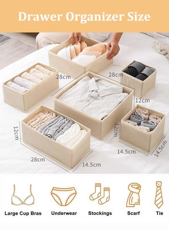 YIM-VIBEHAUS Drawer Organizer, 12 Pack Wardrobe Organiser Clothes Organizer Closet Organizer and Organizer Storage for Clothing, Baby Clothes, Underwear, Socks (Beige) - Image 4