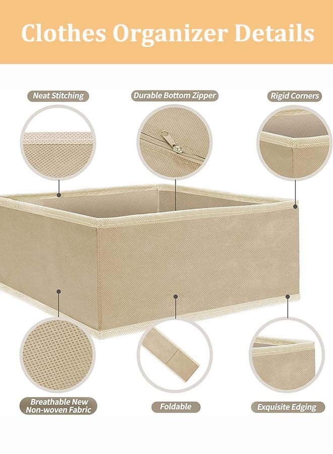 YIM-VIBEHAUS Drawer Organizer, 12 Pack Wardrobe Organiser Clothes Organizer Closet Organizer and Organizer Storage for Clothing, Baby Clothes, Underwear, Socks (Beige) - Image 3