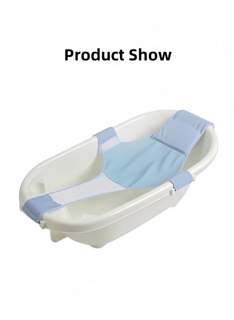Halamodo Baby Bath Seat Support Double Layer Bathtub Cushion Soft Bath Seat Stand Non-Slip Portable Newborn Shower Bath Mat Cross Shaped Bath Net Adjustable Shower Net for Infant & Toddler - Image 2
