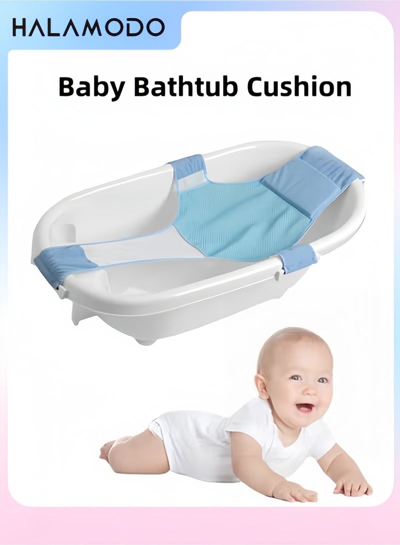 Halamodo Baby Bath Seat Support Double Layer Bathtub Cushion Soft Bath Seat Stand Non-Slip Portable Newborn Shower Bath Mat Cross Shaped Bath Net Adjustable Shower Net for Infant & Toddler - Image 1