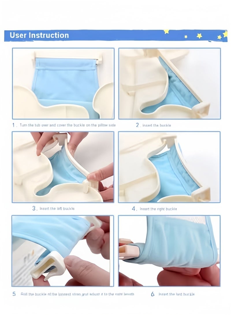 Halamodo Baby Bath Seat Support Double Layer Bathtub Cushion Soft Bath Seat Stand Non-Slip Portable Newborn Shower Bath Mat Cross Shaped Bath Net Adjustable Shower Net for Infant & Toddler - Image 5