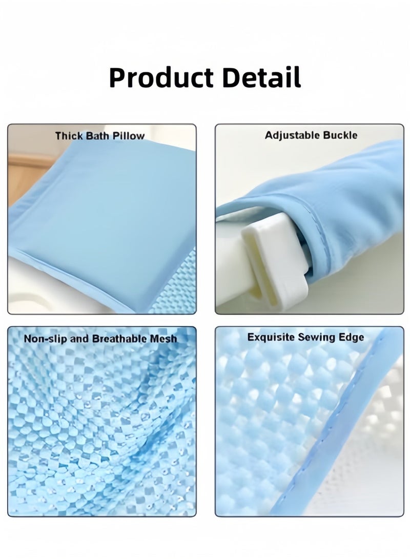 Halamodo Baby Bath Seat Support Double Layer Bathtub Cushion Soft Bath Seat Stand Non-Slip Portable Newborn Shower Bath Mat Cross Shaped Bath Net Adjustable Shower Net for Infant & Toddler - Image 4