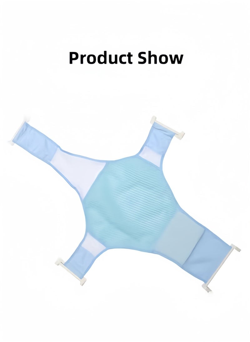 Halamodo Baby Bath Seat Support Double Layer Bathtub Cushion Soft Bath Seat Stand Non-Slip Portable Newborn Shower Bath Mat Cross Shaped Bath Net Adjustable Shower Net for Infant & Toddler - Image 3