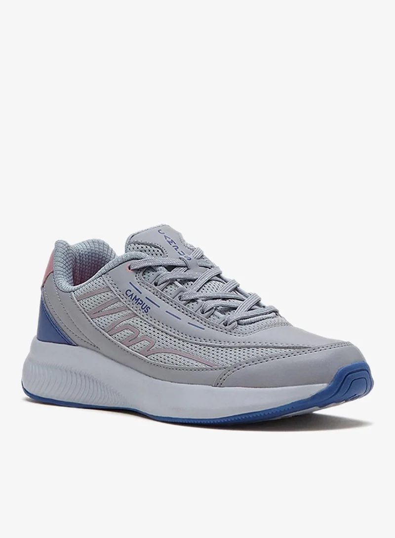 Campus Women Flair Memory Foam Lace-Up Running Shoes-Light Grey