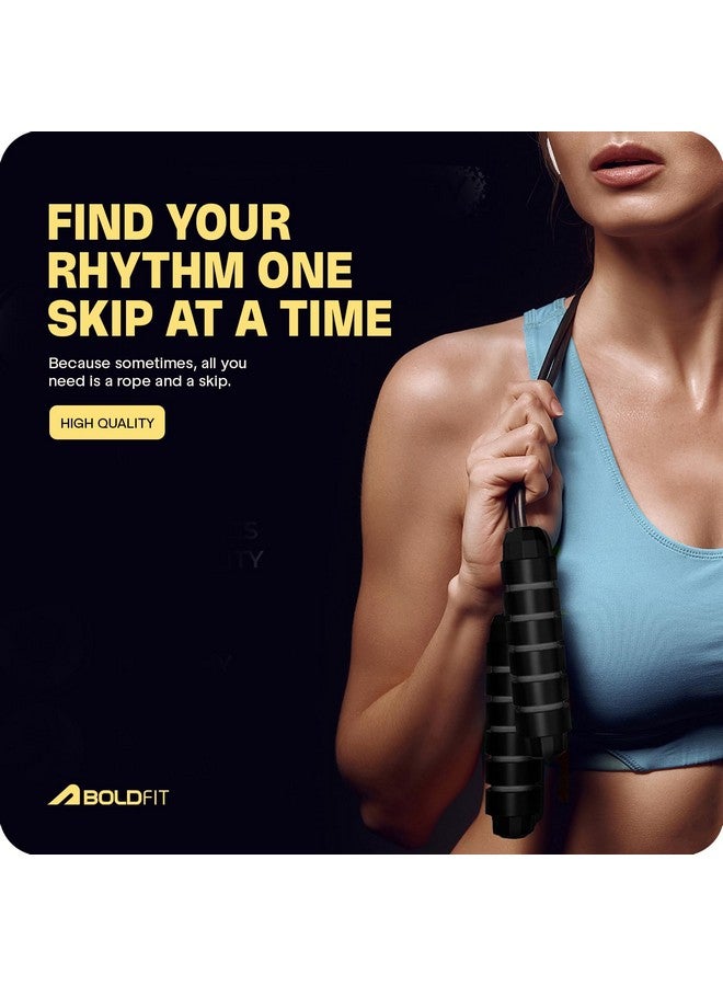 Boldfit Skipping/Adjustable Jumping Rope For Men & Women and For Kids - Gym / Exercise Rope For Workout -Black,Polyvinyl Chloride (PVC) - Image 3