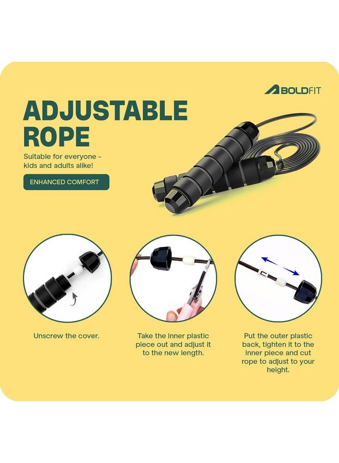 Boldfit Skipping/Adjustable Jumping Rope For Men & Women and For Kids - Gym / Exercise Rope For Workout -Black,Polyvinyl Chloride (PVC) - Image 2