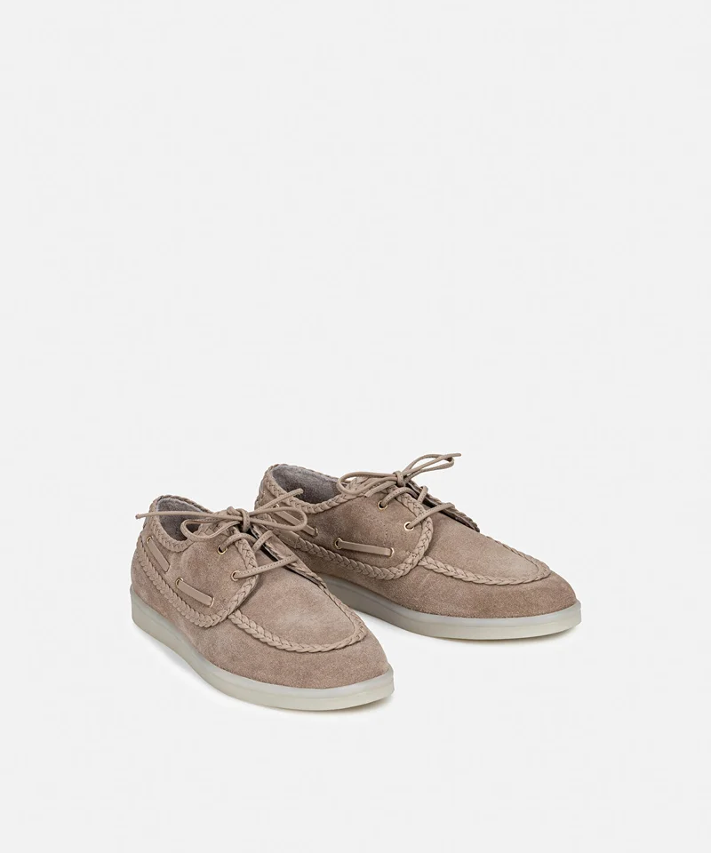 Ipekyol  Braided-Trim Suede Boat Shoes for Women | Best Price UAE