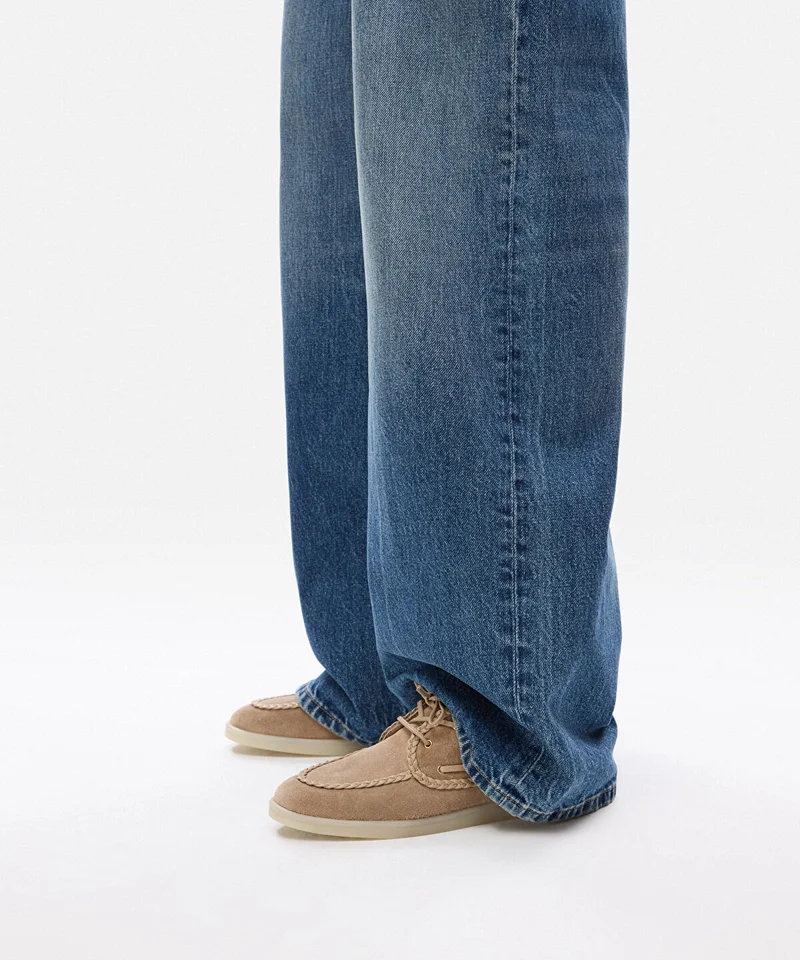 Ipekyol Braided-Trim Suede Boat Shoes