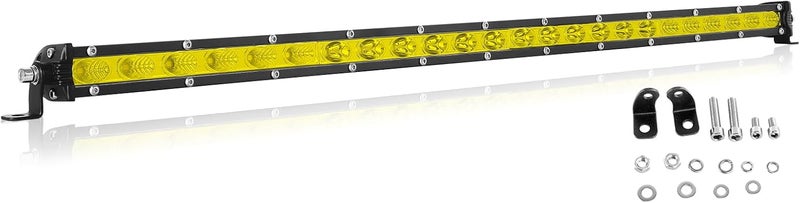 Willpower 25 Inch 120W Single Row LED Light Bar - Low Profile Ultra Thin Slim Mini Spot Flood Combo Beam Off Road Lights - Image 1