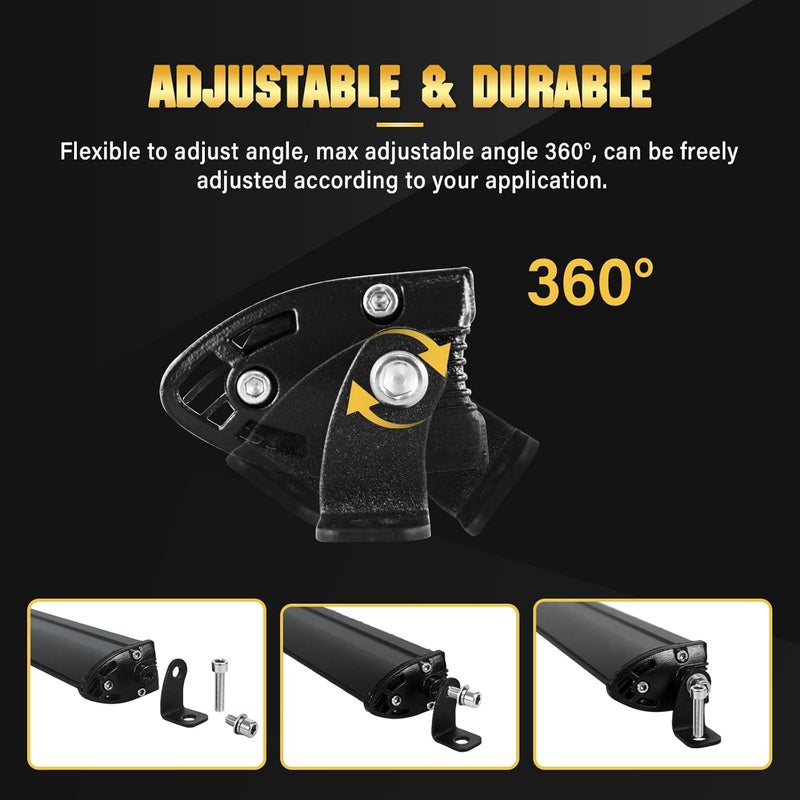 Willpower 25 Inch 120W Single Row LED Light Bar - Low Profile Ultra Thin Slim Mini Spot Flood Combo Beam Off Road Lights - Image 5
