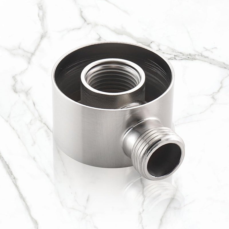 UCLIMAA Wall Supply Elbow for Handshower, Brass Round Wall Mount Shower Hose Connectorm1/2"for Handheld Hand Shower-Brushed Nickel - Image 3