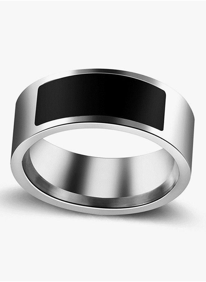 NIBEMINENT Multifunctional NFC Digital Ring (Size - 10) Silver/Black  - Image 4