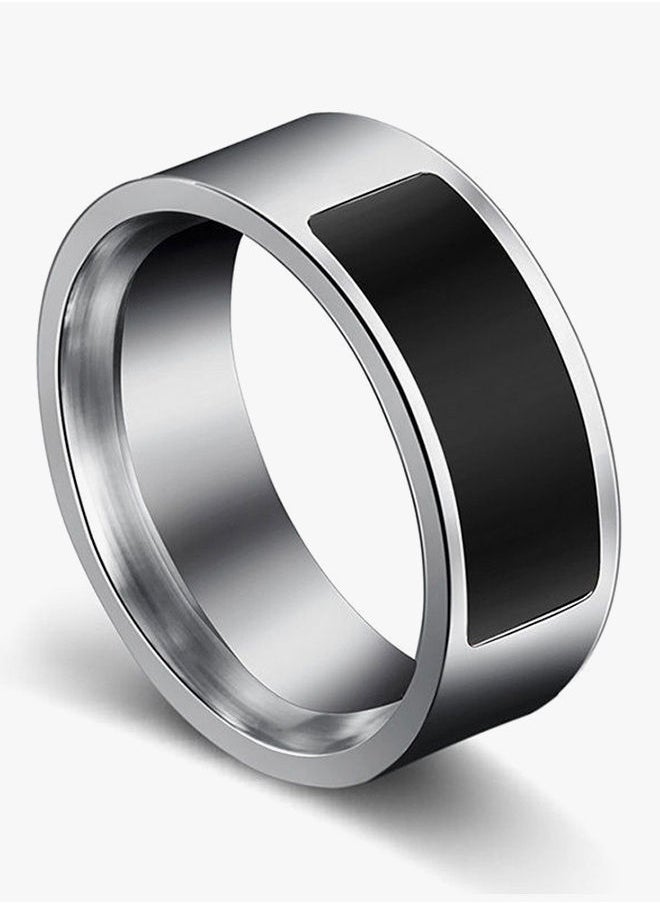 NIBEMINENT Multifunctional NFC Digital Ring (Size - 10) Silver/Black  - Image 3