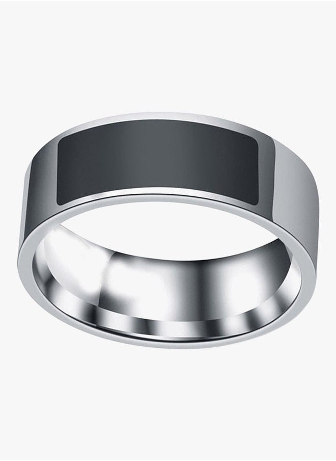 NIBEMINENT Multifunctional NFC Digital Ring (Size - 10) Silver/Black  - Image 2