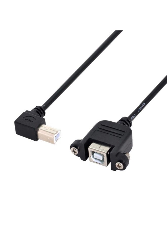 Chenyang USB 2.0 Type B Printer Scanner Hard Disk Extension Data Cable with Screws for Panel Mount 50cm 90 Degree Right Angled - Image 1