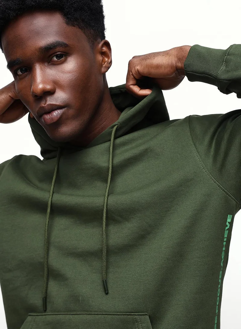 Dennis Lingo Men's Rifle Green Cotton Blend Relaxed Sweatshirt