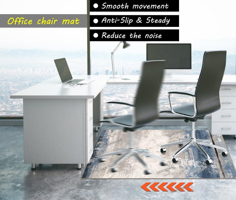 SAIKOOWA Chair Mat for Hardwood Floor,48"*36" Under Desk Mat for Rolling Computer Chair &Low Pile Carpet Floor,Anti-Slip Floor Protector for Home Office Abstract Style - Image 4