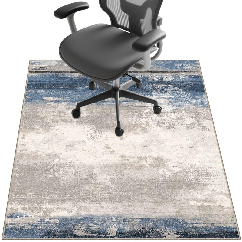 SAIKOOWA Chair Mat for Hardwood Floor,48"*36" Under Desk Mat for Rolling Computer Chair &Low Pile Carpet Floor,Anti-Slip Floor Protector for Home Office Abstract Style - Image 1