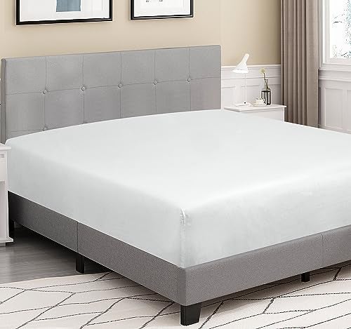 ROYALE LINENS 300 Thread Count 100% Long Staple Combed Cotton Fitted Sheet Queen - Super Soft Deep Pocket Bottom Sheet - Fitted Sheets Only - Elastic Sheets (Queen, White) - Image 4